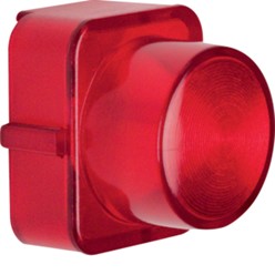 Lens voor drukknop/lichtsignaal-element E10, rood transp.